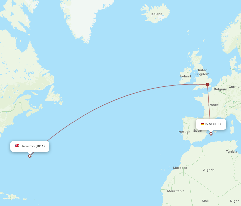 IBZ-BDA flight routes