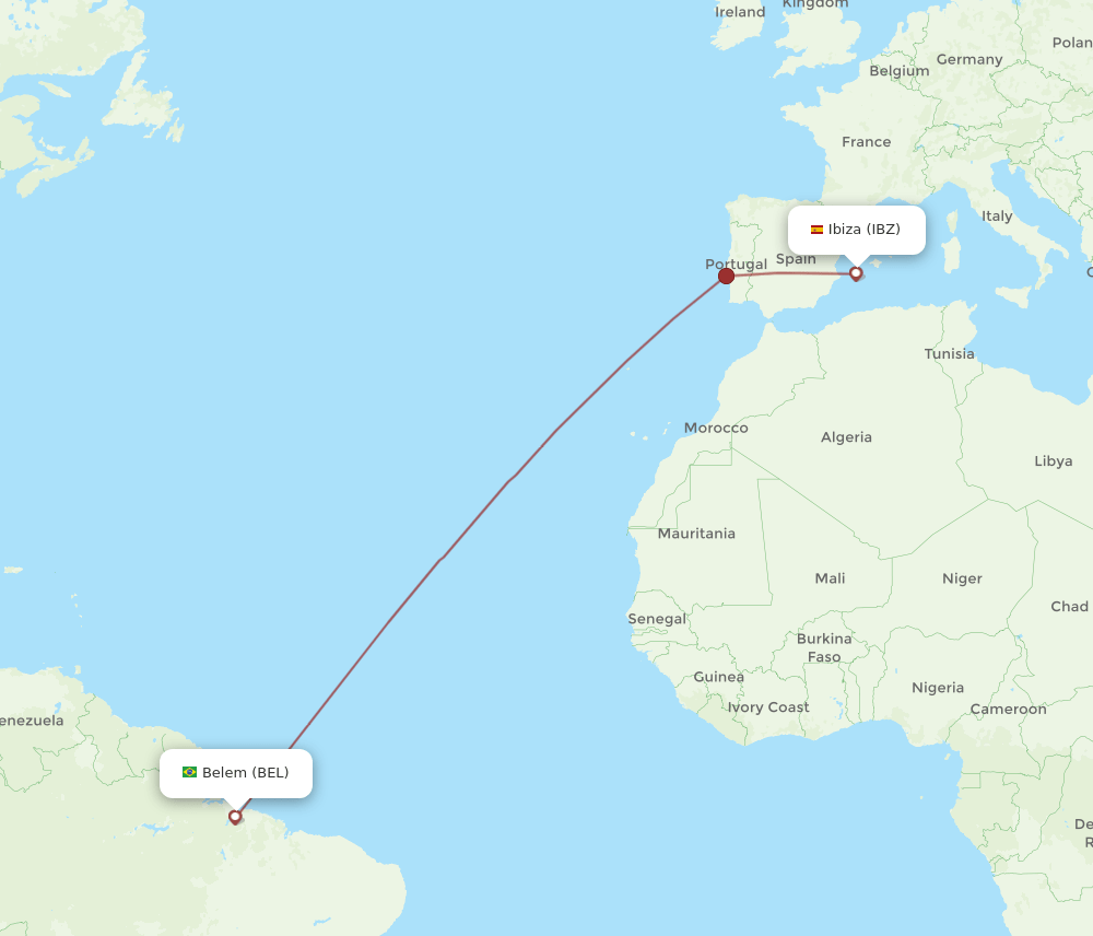 IBZ-BEL flight routes