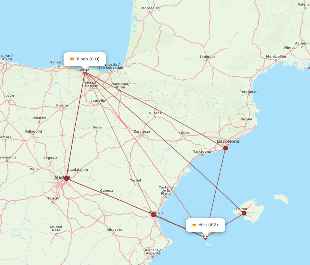 IBZ-BIO flight routes