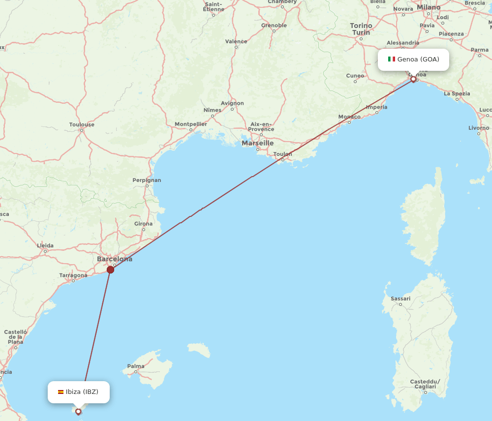 IBZ-GOA flight routes