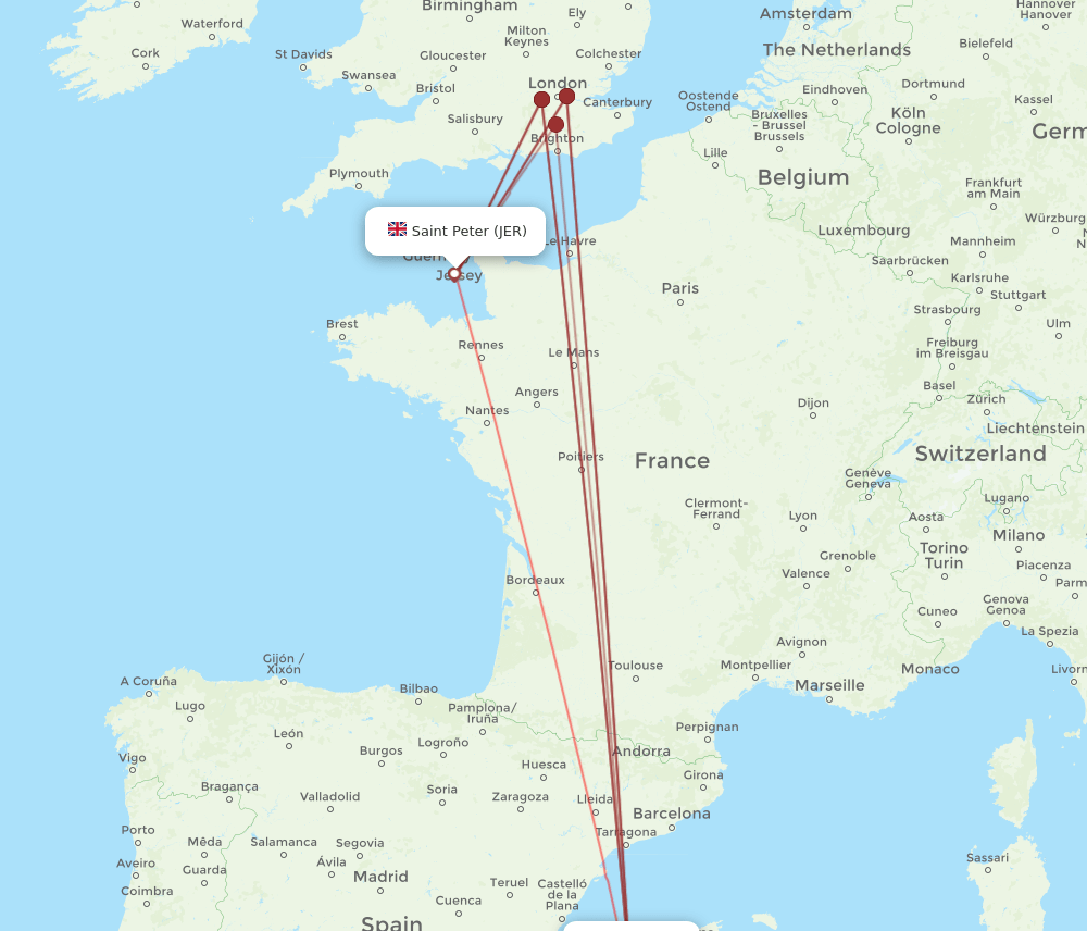 IBZ-JER flight routes