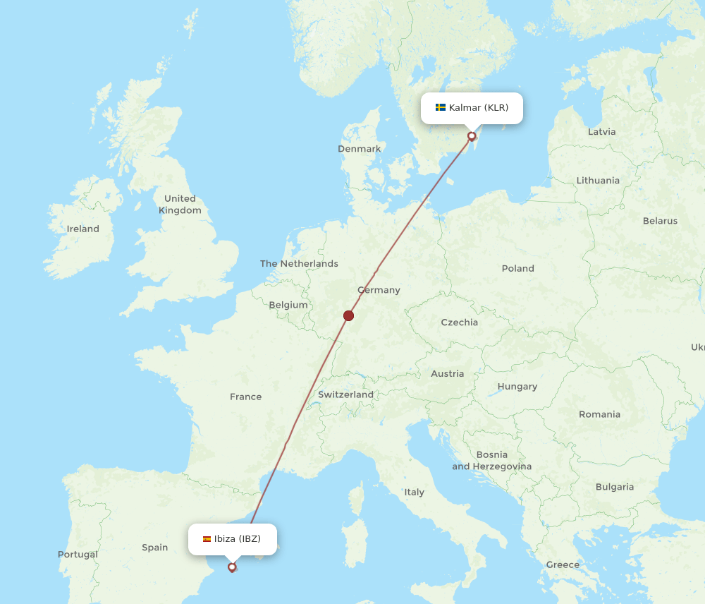 IBZ to KLR flights and routes map