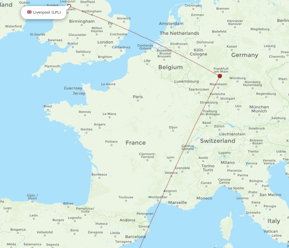 IBZ to LPL flights and routes map