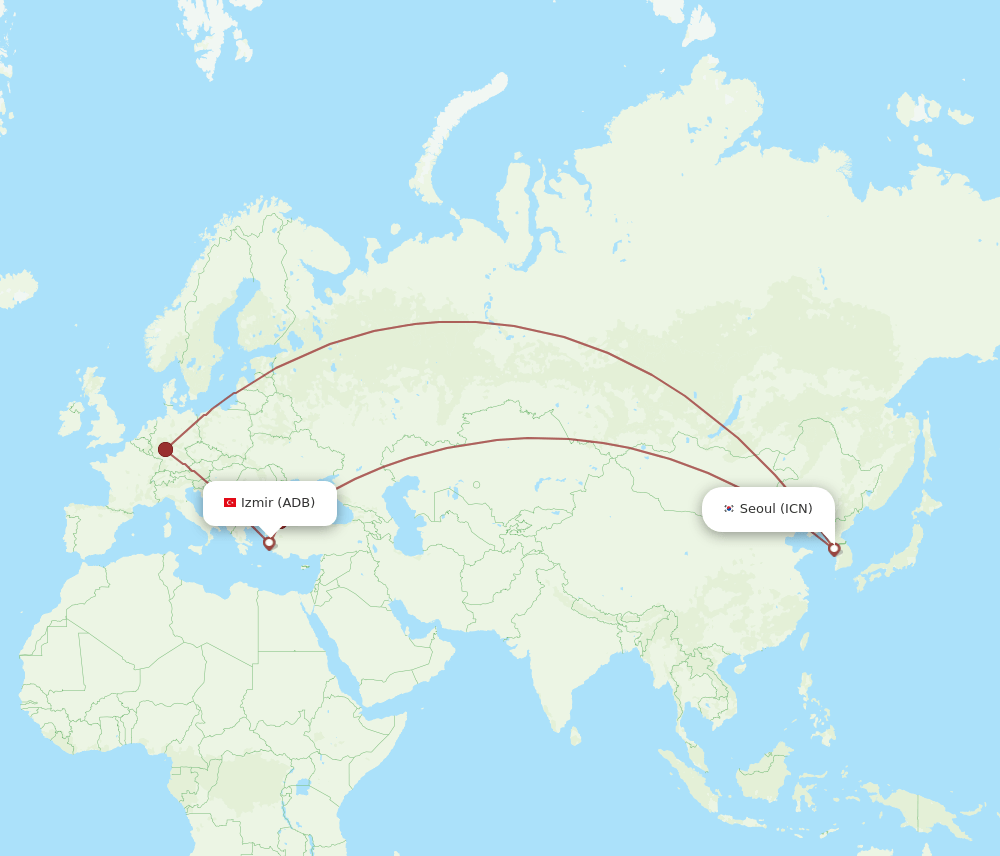ICN-ADB flight routes
