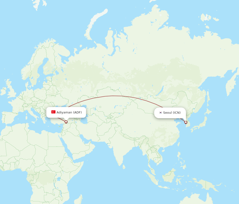 ICN-ADF flight routes