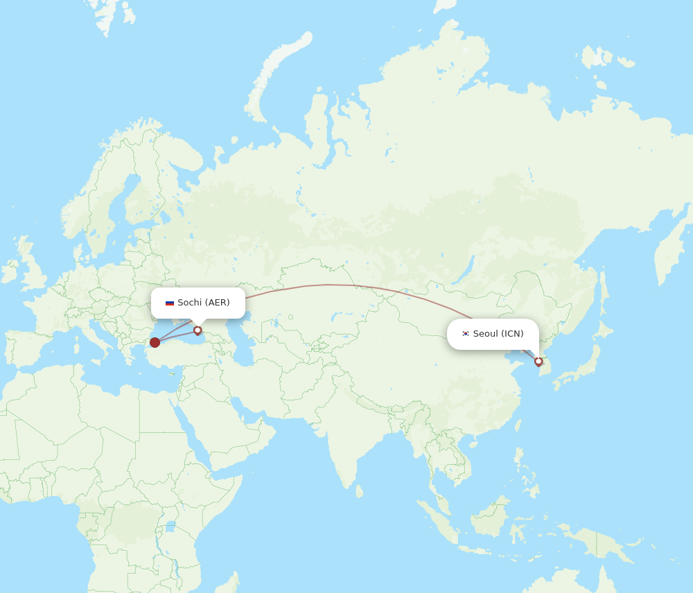 ICN-AER flight routes