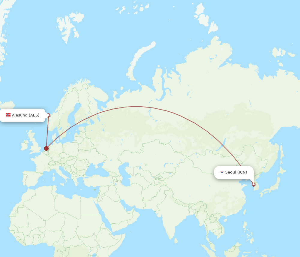 ICN-AES flight routes