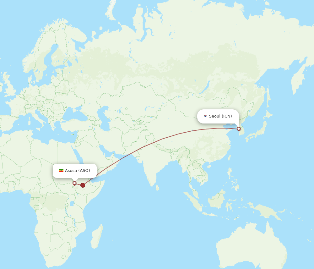 ICN-ASO flight routes
