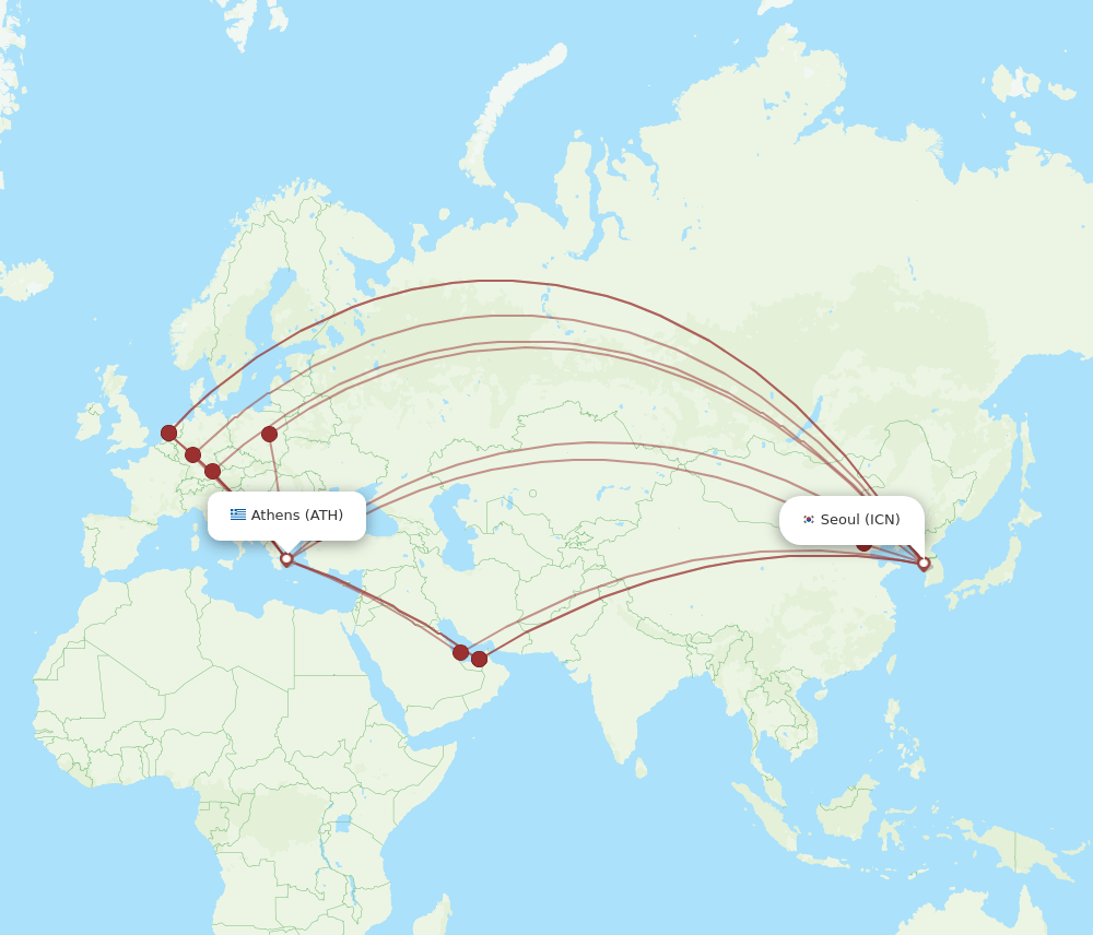 ICN-ATH flight routes