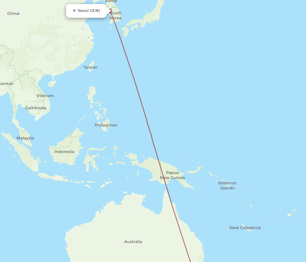 ICN-AVV flight routes