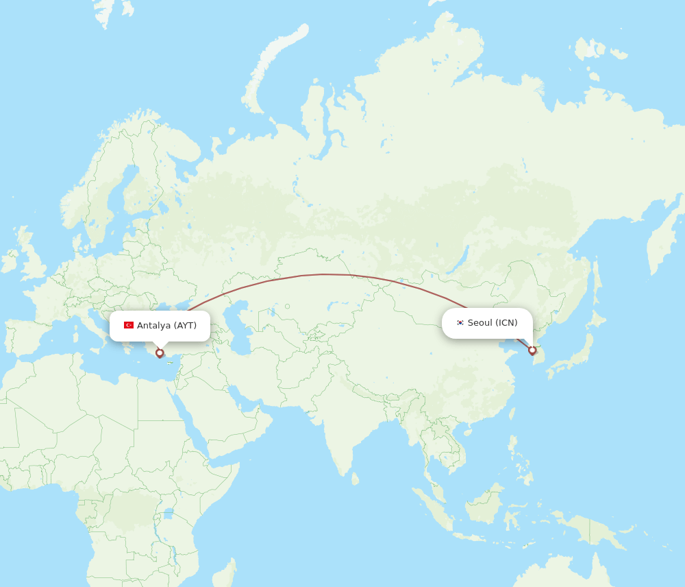 ICN-AYT flight routes