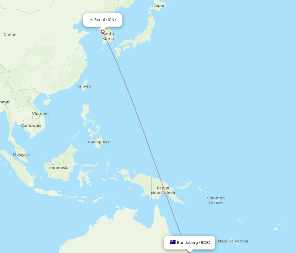ICN-BDB flight routes