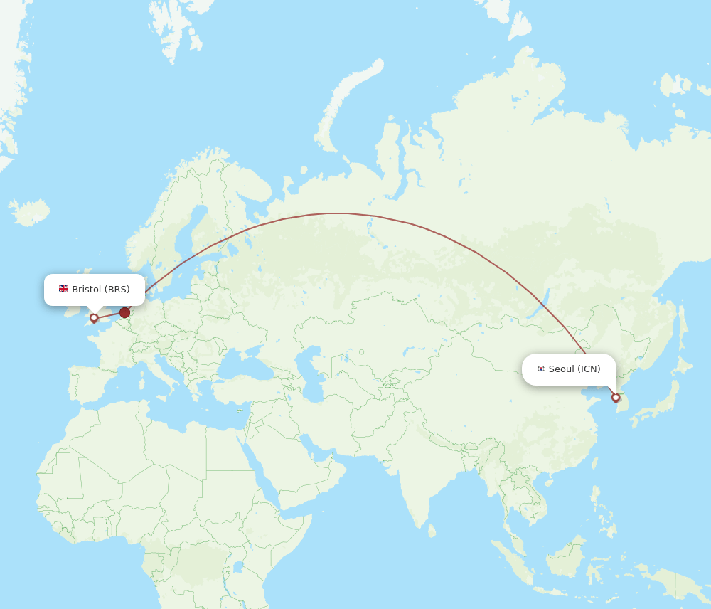 ICN-BRS flight routes
