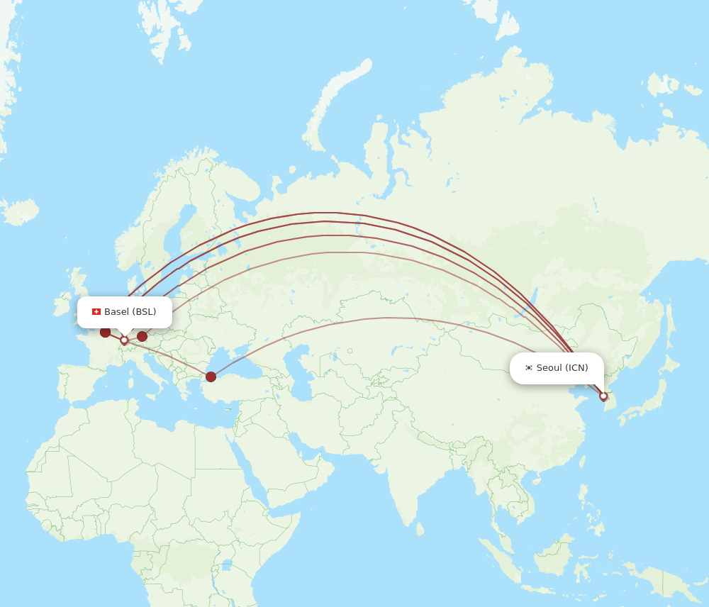 ICN-BSL flight routes