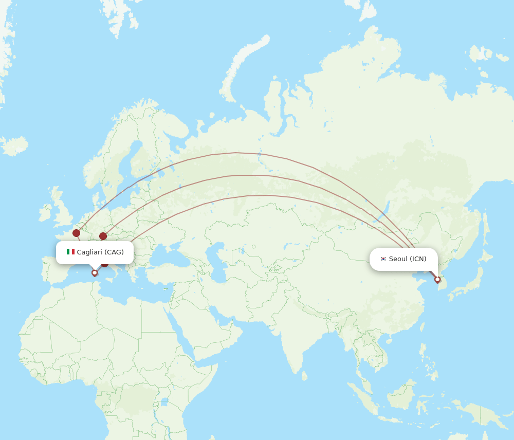 ICN-CAG flight routes