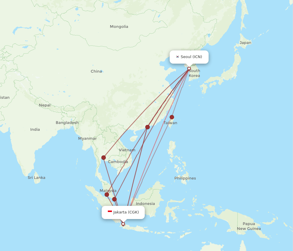 ICN-CGK flight routes
