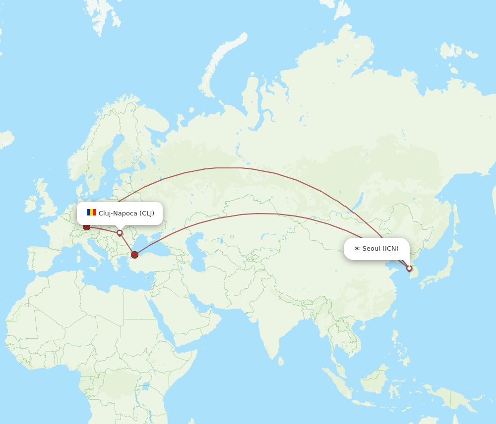 ICN-CLJ flight routes