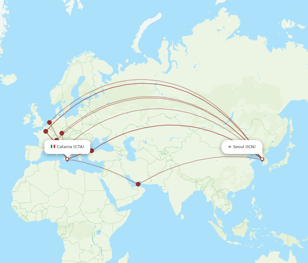 ICN-CTA flight routes