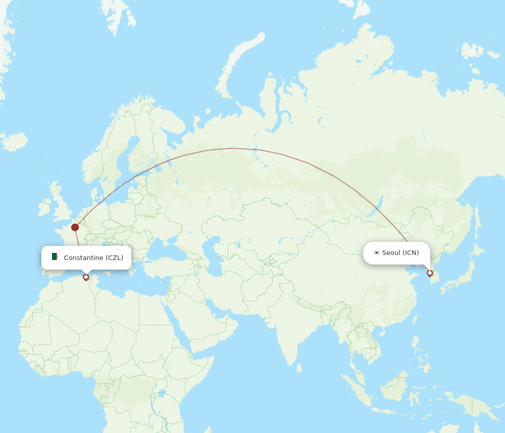 ICN-CZL flight routes