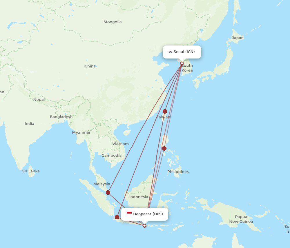 ICN-DPS flight routes