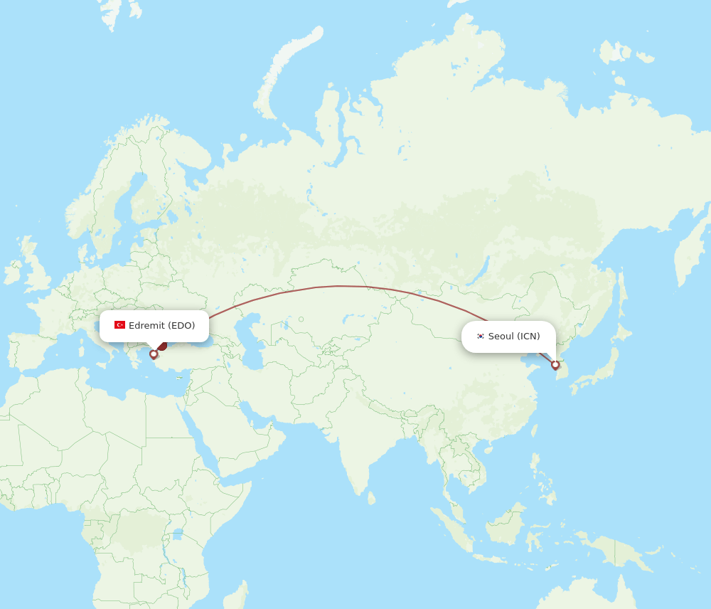 ICN-EDO flight routes