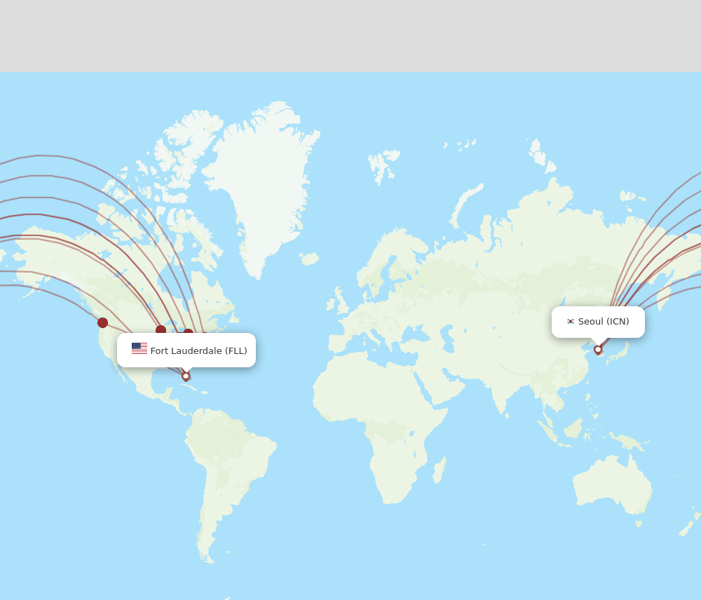ICN-FLL flight routes