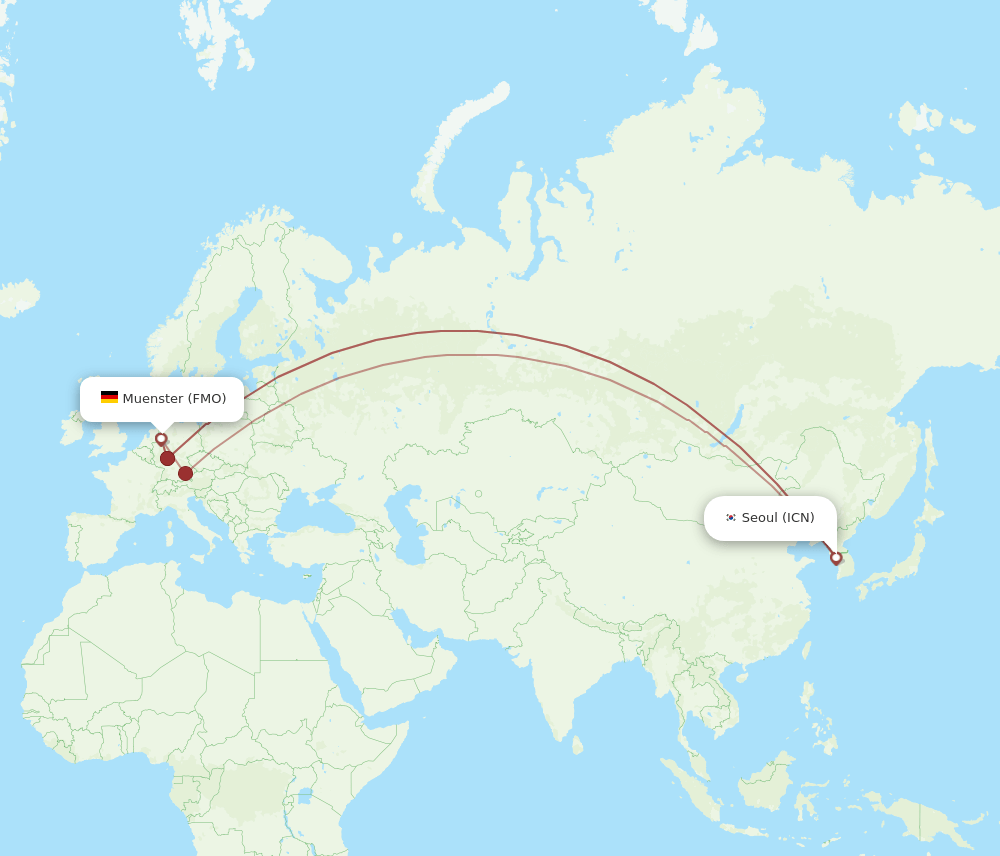 ICN-FMO flight routes