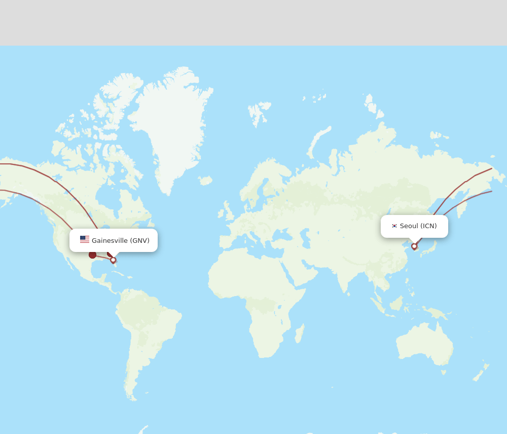 ICN-GNV flight routes