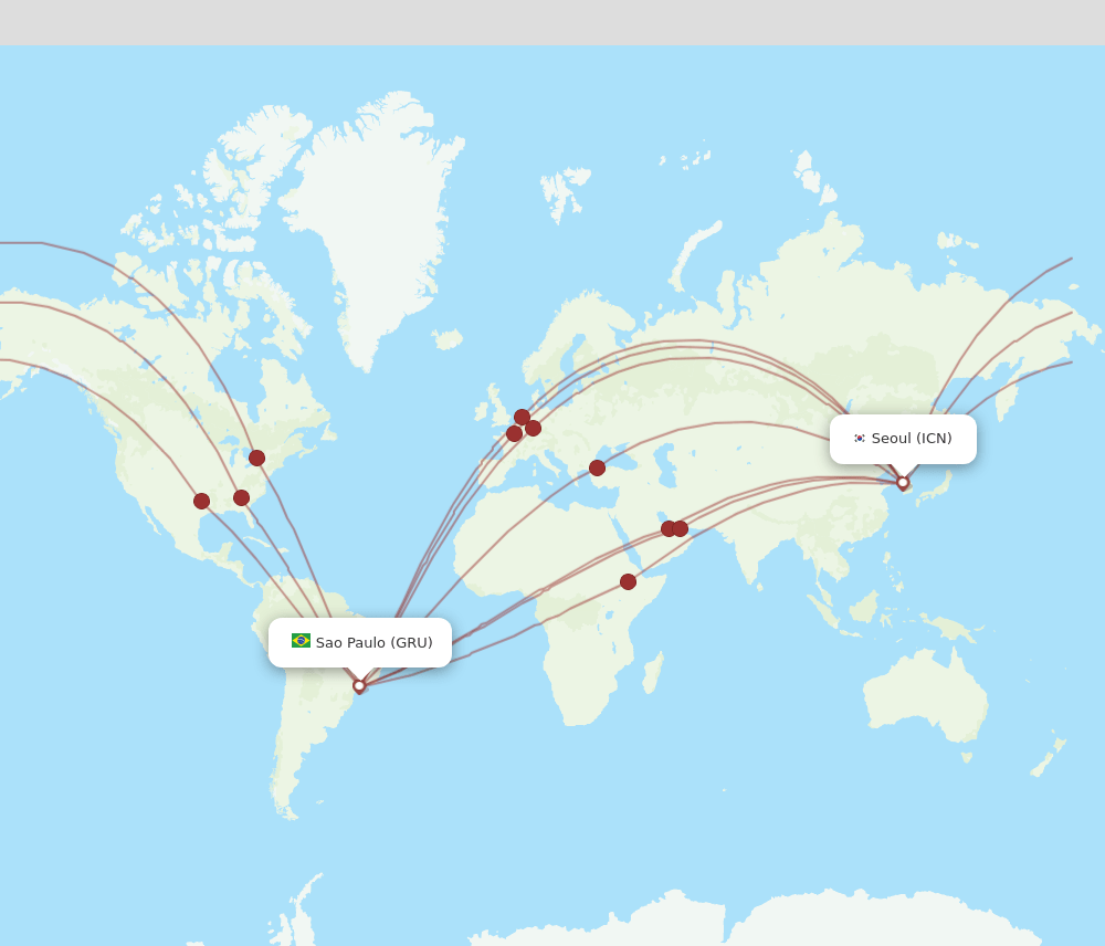 ICN-GRU flight routes