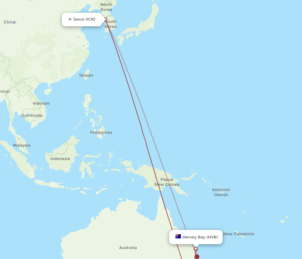 ICN-HVB flight routes