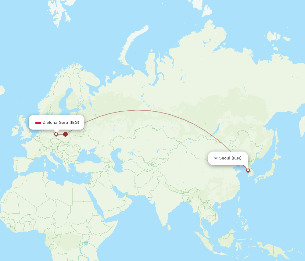 ICN-IEG flight routes