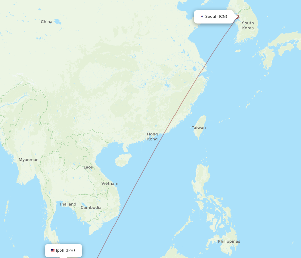 ICN-IPH flight routes