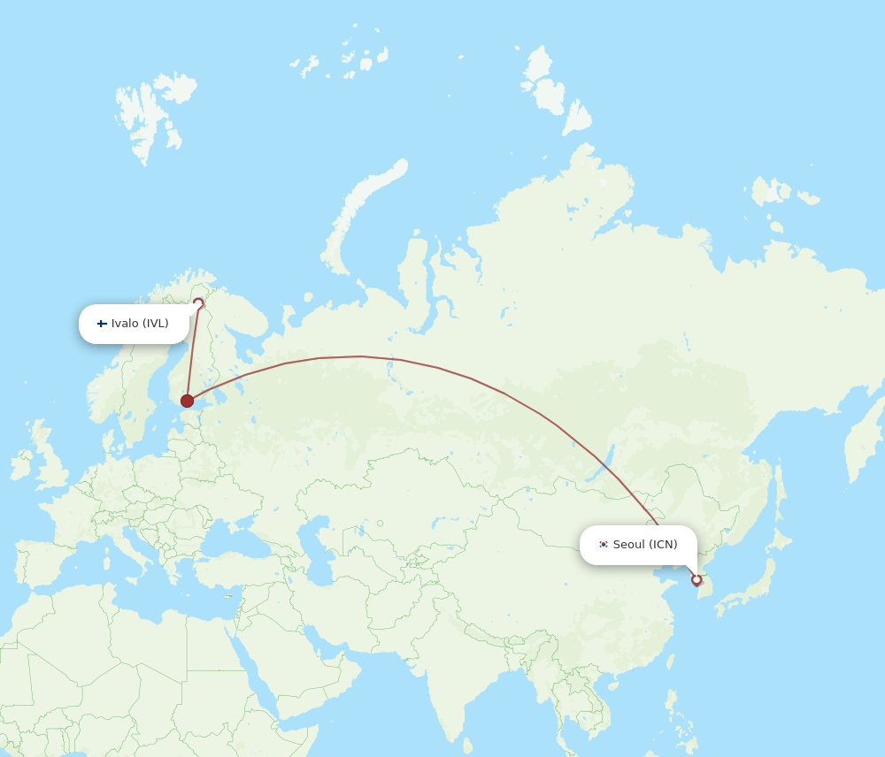 ICN-IVL flight routes
