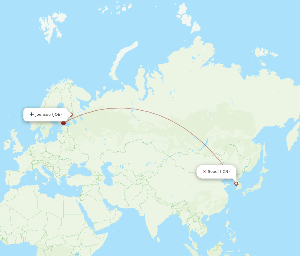 ICN-JOE flight routes
