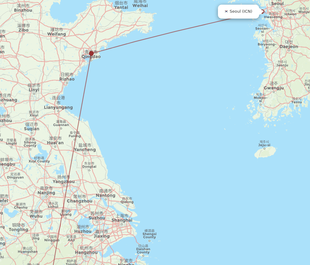ICN-JUZ flight routes