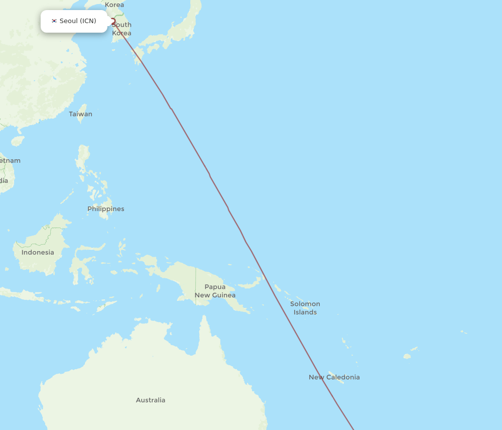 ICN-KKE flight routes