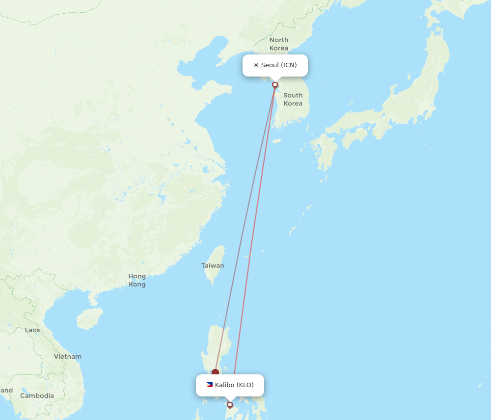 ICN-KLO flight routes