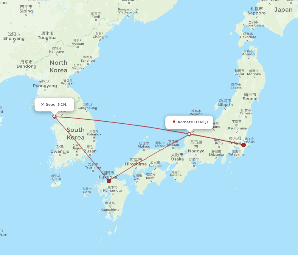 ICN-KMQ flight routes
