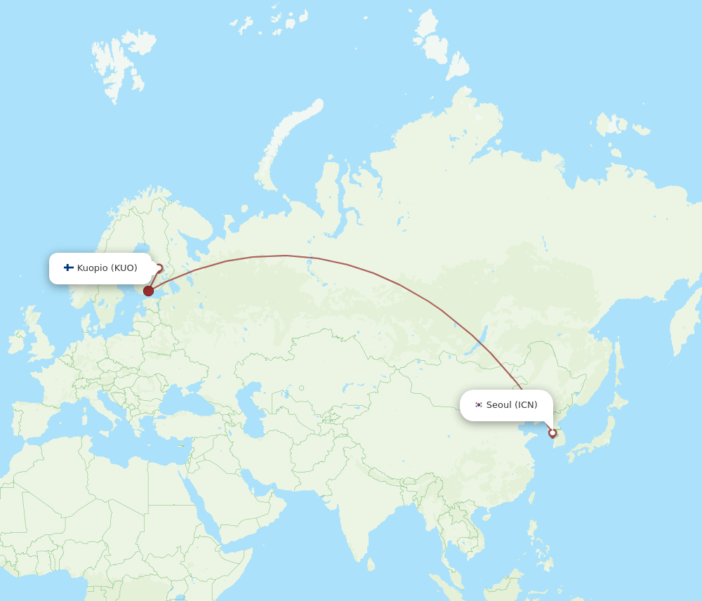 ICN-KUO flight routes