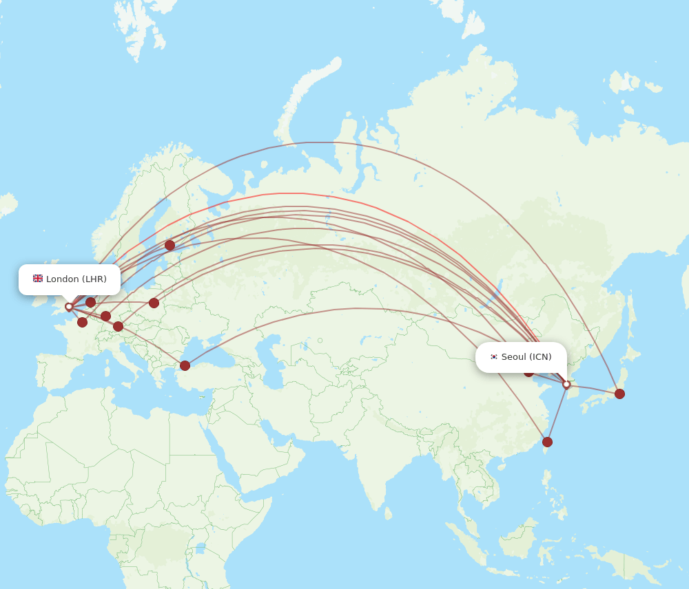 ICN-LHR flight routes