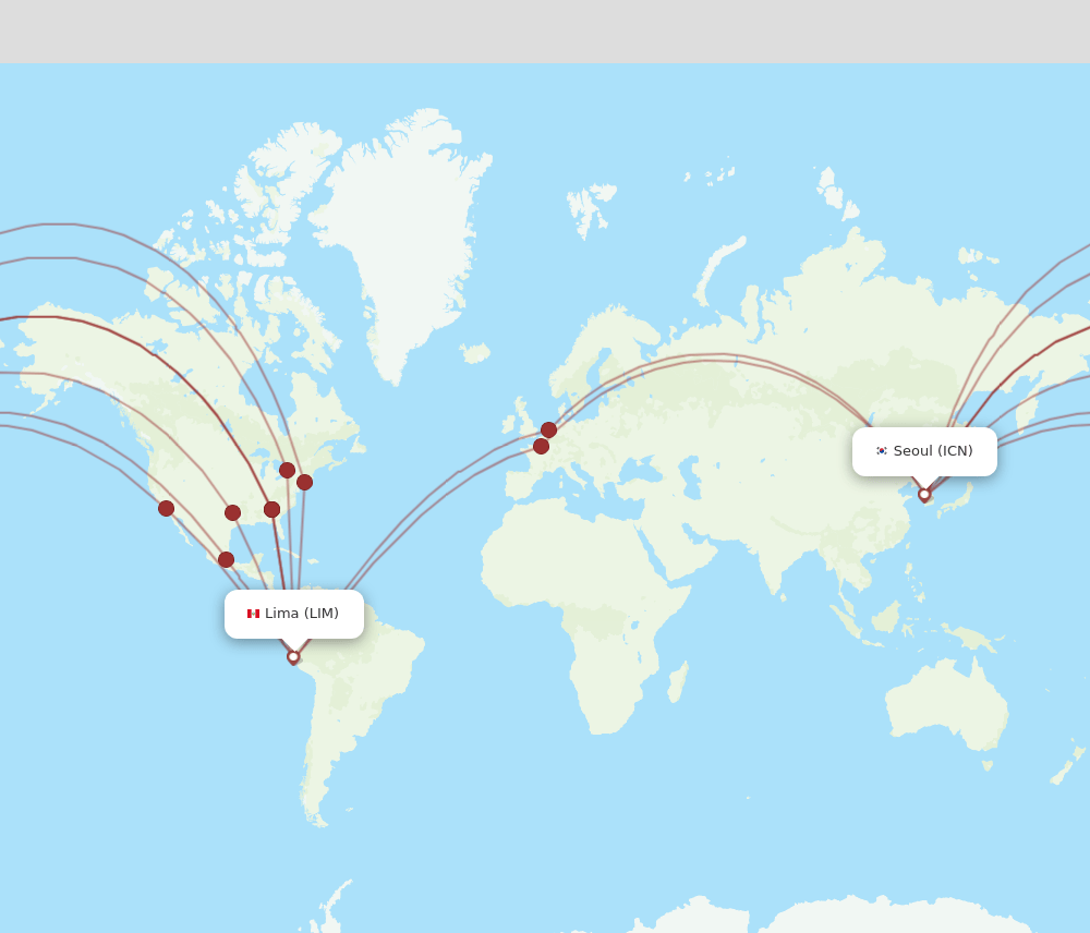 ICN-LIM flight routes