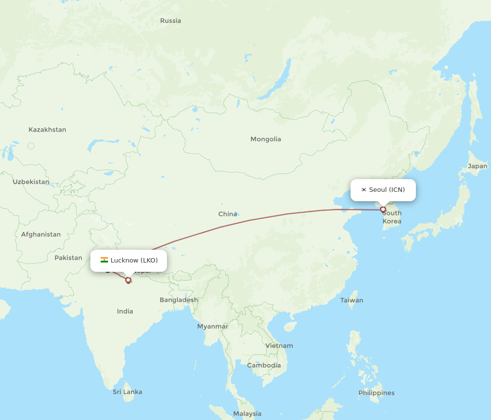 ICN-LKO flight routes