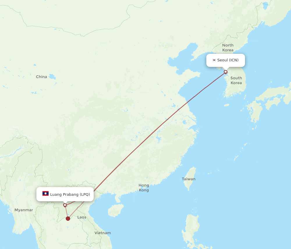 ICN-LPQ flight routes