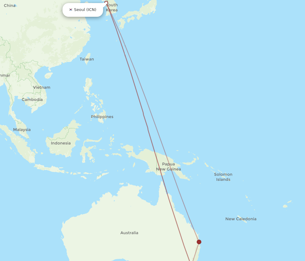 ICN-LST flight routes
