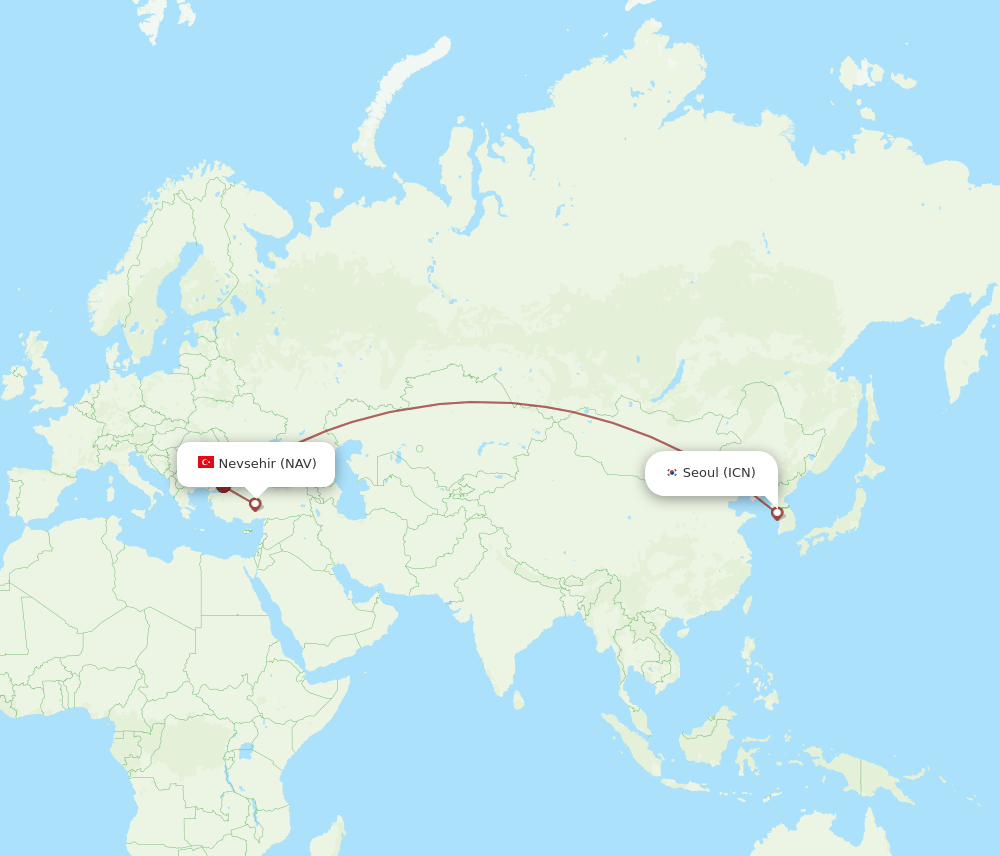 ICN-NAV flight routes