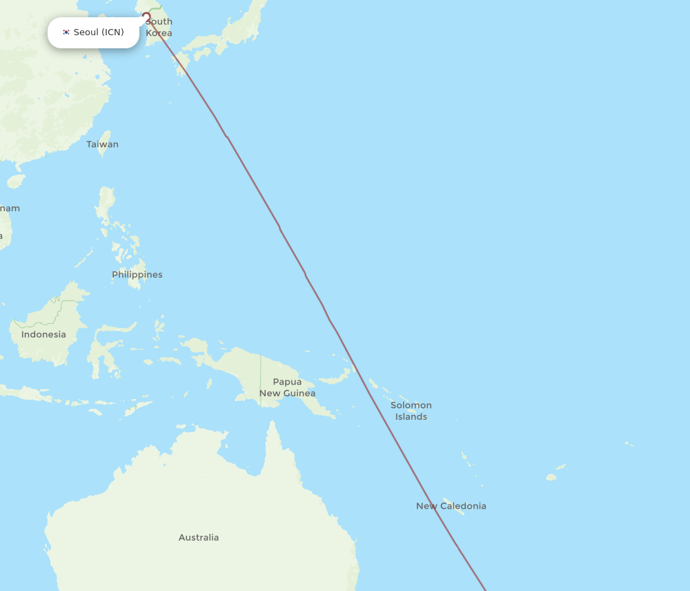 ICN-NPE flight routes