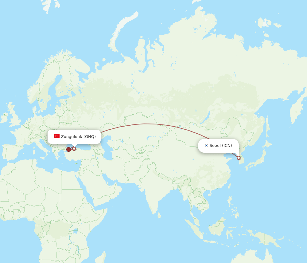 ICN-ONQ flight routes