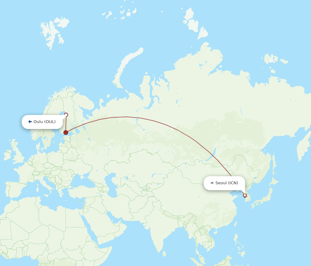 ICN-OUL flight routes