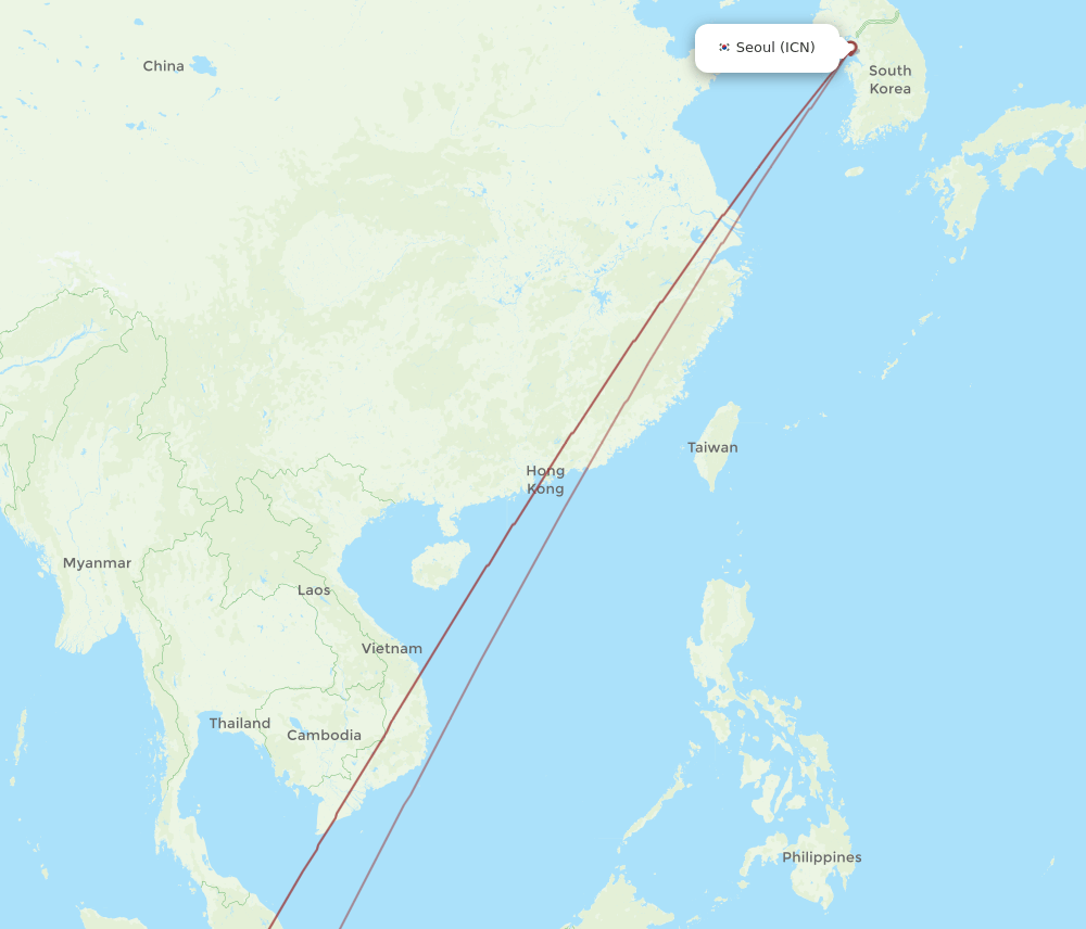 ICN-PKU flight routes