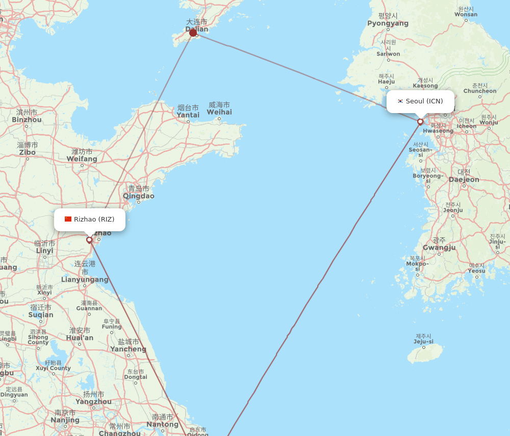 ICN-RIZ flight routes